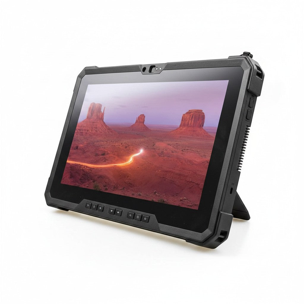 Gadgetdepop Dell Latitude 7220 Rugged Extreme black tablet with 11.6-inch touchscreen for industrial fieldwork