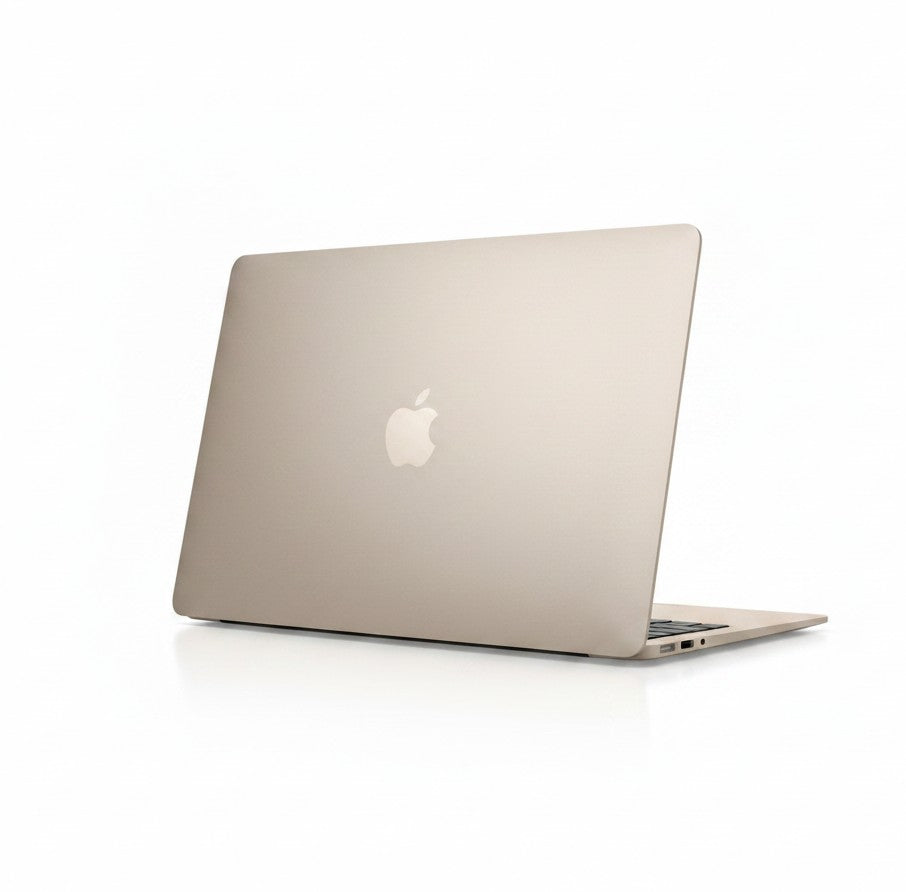 Gadgetdepop 15-inch MacBook Air M3 in starlight finish, shown from the closed rear angle on a white background.