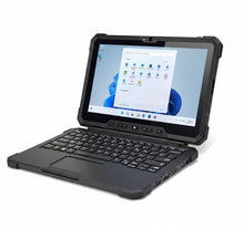 Gadgetdepop Dell Latitude 7220 Rugged Extreme tablet with keyboard attachment, black durable design, Windows 11 screen