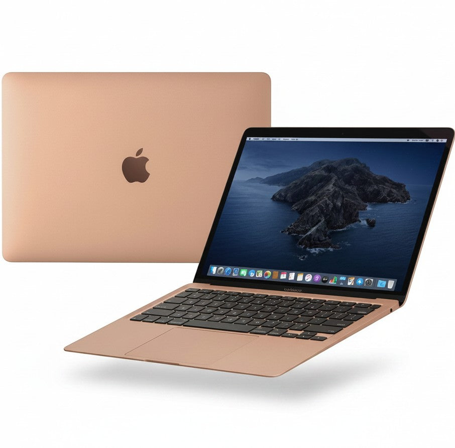 Gadgetdepop gold 2020 13-inch MacBook Air with Retina display showing open and closed views