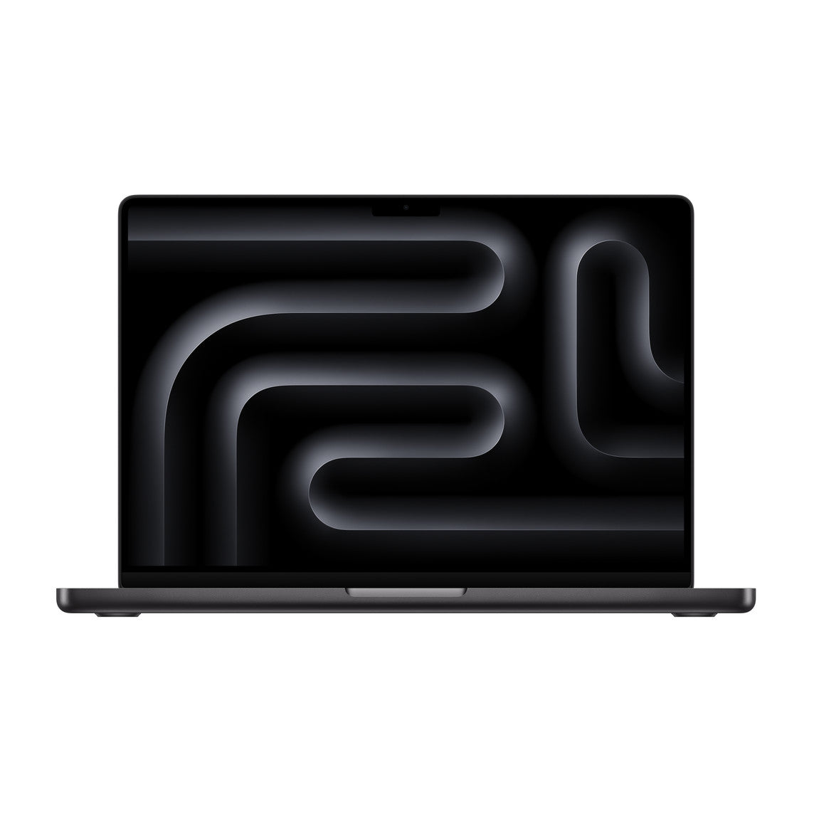 Gadgetdepop 14-inch MacBook Pro M3 in space black with Liquid Retina XDR display, front view