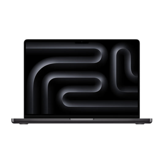 Gadgetdepop 14-inch MacBook Pro M3 in space black with Liquid Retina XDR display, front view