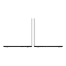 Gadgetdepop 14-inch MacBook Pro M3 in space gray showing side profile ports and sleek aluminum design