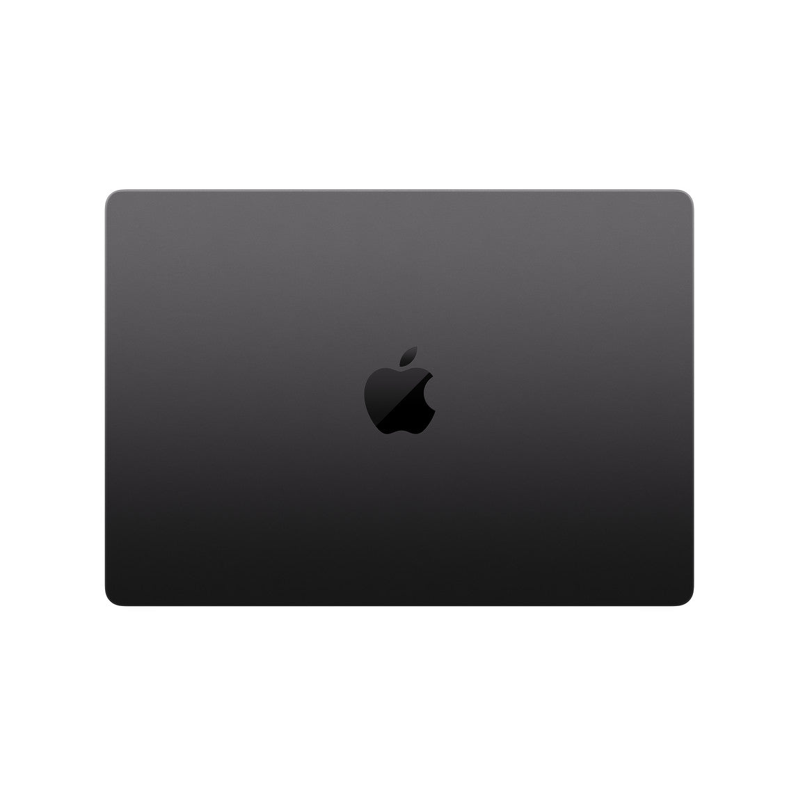 Gadgetdepop space gray 14-inch MacBook Pro M3 with aluminum lid and Apple logo
