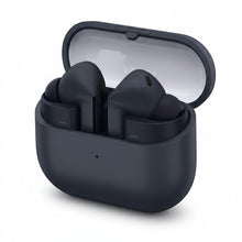 Gadgetdepop Samsung Galaxy Buds3 FE wireless earbuds in black inside their open compact charging case